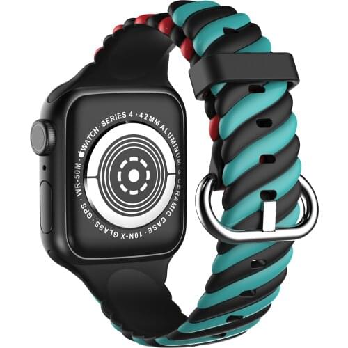GOOSUU 40mm 38mm Silicone twist strap for Apple Watch Band 44mm 42mm Watchband Woman Bracelet For Iwatch Series SE Accessories