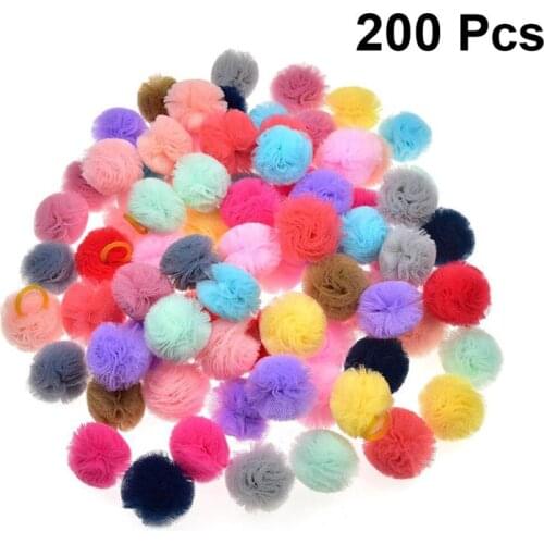 UEETEK 20pcs Pet Elastic Hair Band Hair Tie Cloth Hair Ring For Dog Puppy Pet Dog Cat Flower Head Ball (Mixed Pattern)