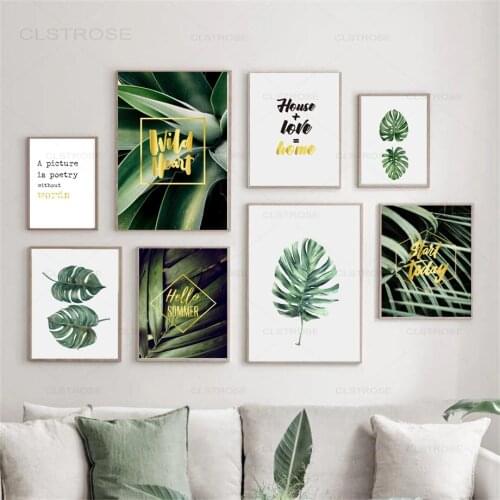 Modern Wall Art Wild Life Nature Quotes Canvas Leaf Posters and Prints Landscape Painting Pictures for Living Room Home Decor