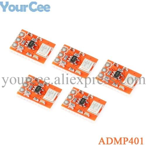 5pcs ADMP401 Omnidirectional Microphone Module MEMS Microphone Breakout Microphone Pickup with pre-amplifier Module for Arduino