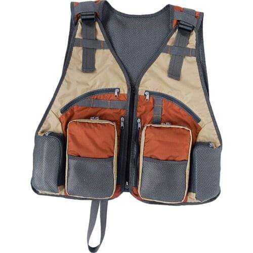 Multi-pockets Fishing Vest Polyester Photography Jacket Lightweight for Men