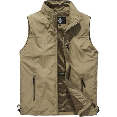 Summer Vests for Men Mesh Vest Hiking Outdoor Fishing Mens Vest Korean Clothes Weste Chalecos Para Hombre Gilet Homme Size M-5XL