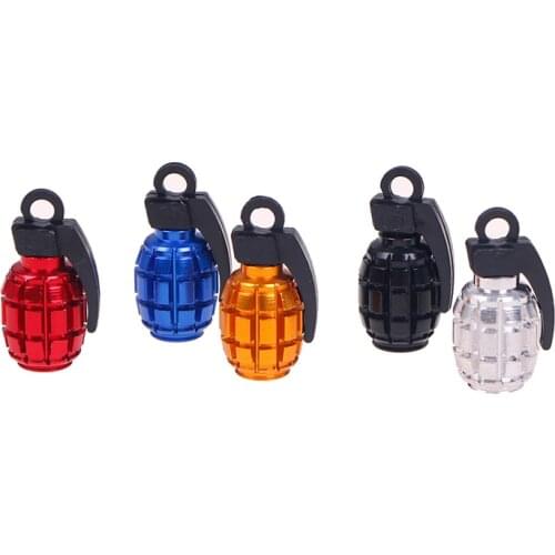 1PC Grenad styling Biycle Tire Valve Caps Grenade Wheel Tyre for American Valves Aluminum Alloy Motorcycle Bike Accessories