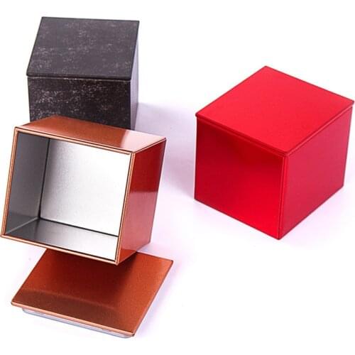 12pcs 30ml Tin Box Metal Sealed Jars Jewelry Organizer Box Coffee Tea Candy Gift Packaging Boxes Square Storage Box Cans 6*5*5cm