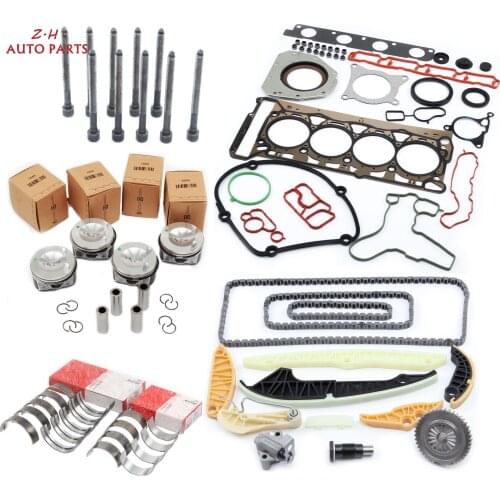 2.0T Engine Overhaul Set Repair Rebuilding Kit 06H 107 065AM 21MM Piston Timing Chain Tensioner Kit For Audi A4 A5 Q5 TT VW CC