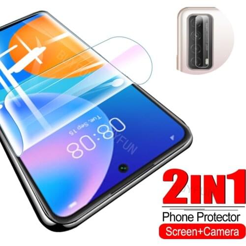 2-in-1 Hydrogel Film For Huawei P Smart 2021 Screen Protector Camera Film For huawei p smart plus 2019 touch screen Lens film