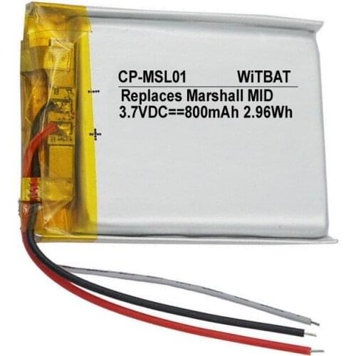 3.7V 800mAh Battery for Marshall MID Bluetooth headset battery Li-Polymer Rechargeable Accumulator Replaceable SR603040