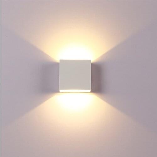 6W lampada LED Aluminium wall light rail project Square LED wall lamp bedside lights bedroom wall decor arts