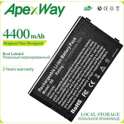 Apexway A32-A8 Battery for Asus A8 A8A A8Dc A8E A8F A8Fm A8H A8He A8J A8Ja A8Jc A8Je A8Jm A8Jn A8Jp A8Jr A8Js A8Jv A8Z N80