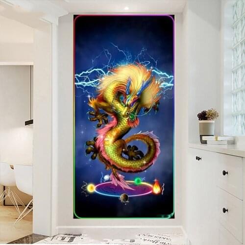 New hot sale 5D DIY AB diamond painting animal Chinese mascot square diamond embroidery cross stitch kit mosaic home decoration