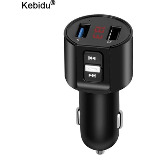 Dual USB Car Charger Fast Charging FM Transmitter Handsfree Bluetooth 5.0 Car Kit Audio Aux Modulator Voltage Digital Display