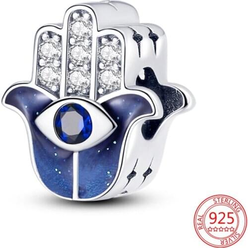 New 100% 925 Sterling Silver Fashion Demons Eye Palm Fine Charms Beads for Women DIY Jewelry Gift Fit Original Pandora Bracelet