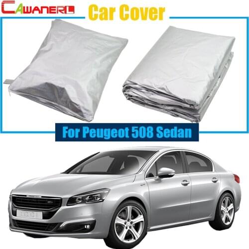 Cawanerl Car Cover Auto Rain Sun Snow Preventing Protection UV Anti Cover Dustproof For Peugeot 508 Sedan