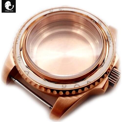 Electroplating Rose Gold 100m Water Ghost Watch Case Accessories Suitable For NH35A Movement Waterproof 10Bar Sapphire Lens Case
