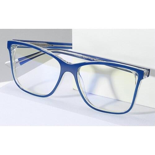 Finished Progressive Multifocal Reading Glasses Men Photochromic Anti-blue Light Presbyopic Glasses Decoration blue Frame NX