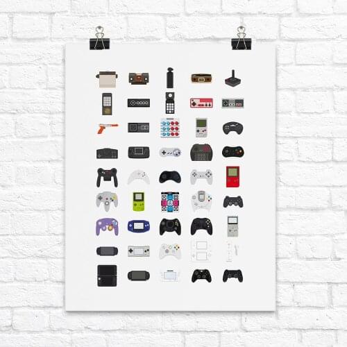 Retro Game Controllers Canvas Wall Art Print Nordic Poster Abstract Painting Scandinavian Decorative Picture Modern Livinfg Room