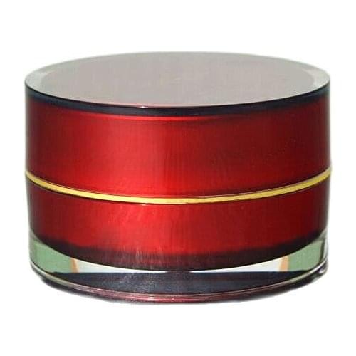 15g red acrylic straight round cream jar,cosmetic container,,cream jar,Cosmetic Jar,Cosmetic Packaging