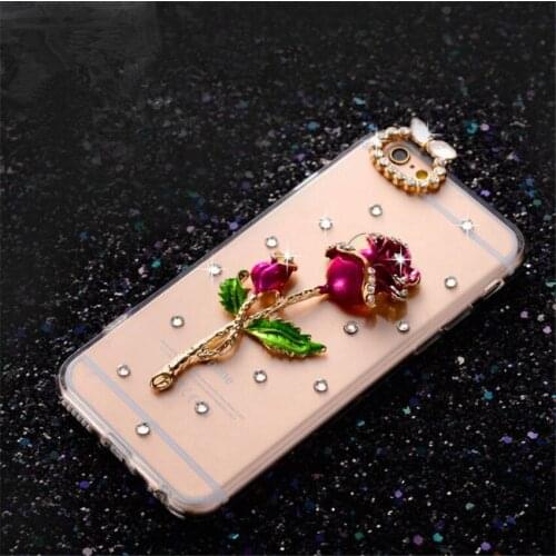 LaMaDiaa 3D Bling Crystal Diamond Bowknot Rose Peacock Beautiful Girl Phone Case for Samsung S10 S7 edge S8 S9 Plus Note10 Note8