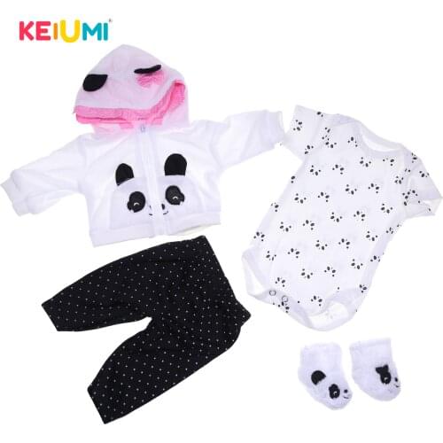 Hot Sale Panda Cartoon Doll Clothes Fit For 18 24 Inch Baby Dolls Handmade Doll Clothing Reborn Doll Accessories Toddler Gifts