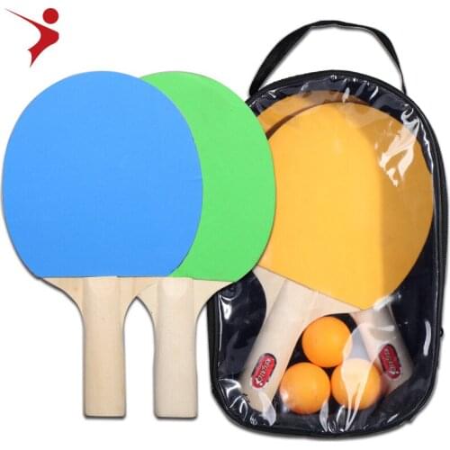 Color table tennis racket set, carry bag, four shots, three balls, youth family entertainment racket set