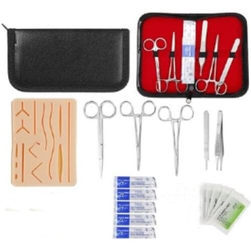 Surgical Suture Training Kit Medical Science Teaching Tools Simulated Wound Skin Suture Training Pad Blade Scissors Tool Kit