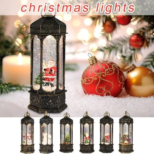 2021 New Christmas Wind Lantern Candlestick Lamp Night Light Old Man Snowman Decoration Night Light Large Ornaments Ornaments