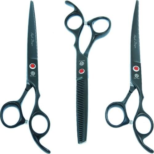 Purple Dragon 7 inch Pet Scissors Japan 440c Big Curved Animals Grooming Cutting Scissor Dog Thinning Shears Forceps Comb B0026B
