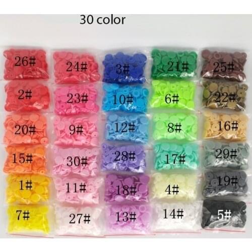 PGY Wholesale Price 20 Sets KAM T5 Resin Snap Buttons Plastic Snaps Press Stud Fasteners 30 colors Clothing Accessories H