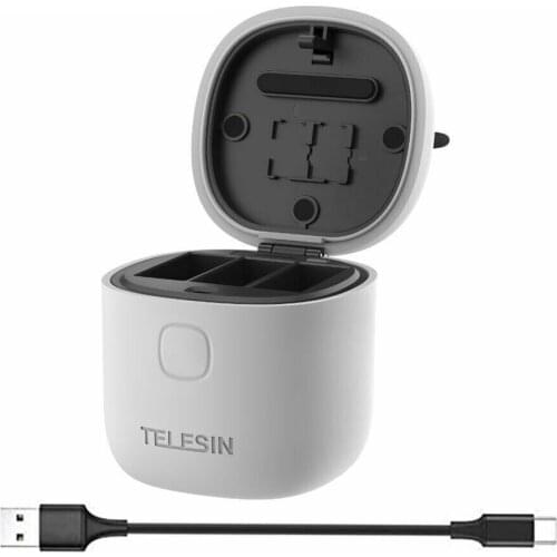 Portable Mini IP54 Waterproof 3-Slot TF Card Storage Battery Fast Charging Charger Box For GoPro Hero 9 Black