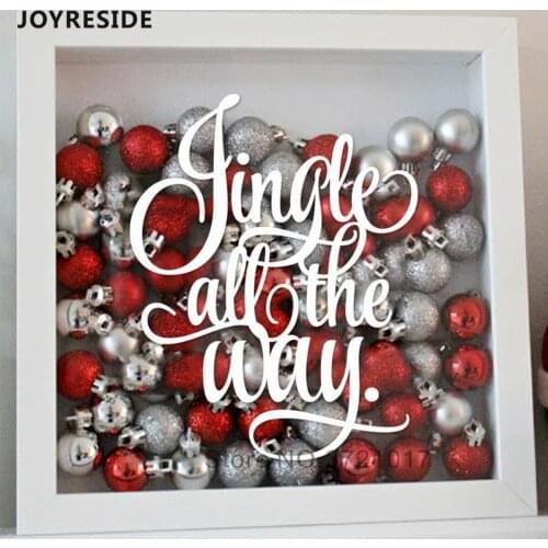 Christmas Wall Stickers Jingle All The Way Wall Decal Window Decor Christmas Holiday Decoation Art Design Home Window Door M474