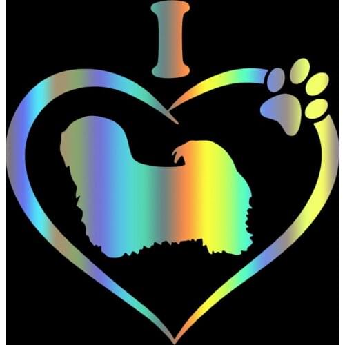 S51555 Various Sizes/Colors Car Stickers Vinyl Decal I Love My Lhasa Apso Decal Dog Animal Motorcycle Decorative Accessories