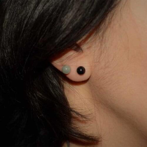 Bohemian Stainless Steel Natural Stone Ear Studs for Women Green Aventurine Black Agate Cystal Jewelry Korea Cute Stud Earrings