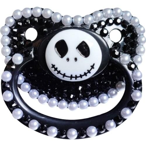 Adult Pacifier Cute Skull Voodoo Doll Pattern Silicone Adult Large Pacifier Adult Baby Pacifier Little Space Daddy Girl Dum