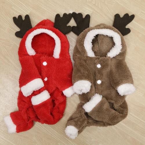 Autumn and winter four legged heavy coat fleece warm button dog clothing pet cat clothing clothing Teddy