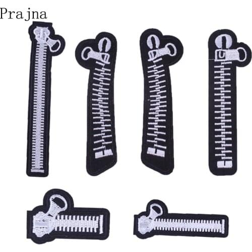 Prajna Sewing Funny Zipper Patch Black Stranger Things Patch Iron On Embroidered Patch Logo Clothes Parches Rock Applique Badge