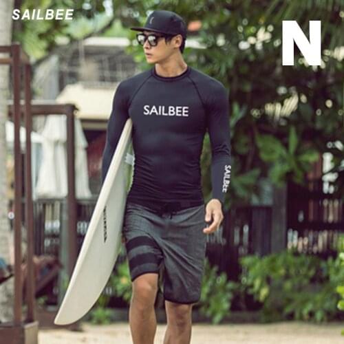 SAILBEE Protect Surfing Rash Guard Men Swimwear Long Sleeve Swimsuit Mens Rashguard Surf Shirt For Swimming Sail drop shipping