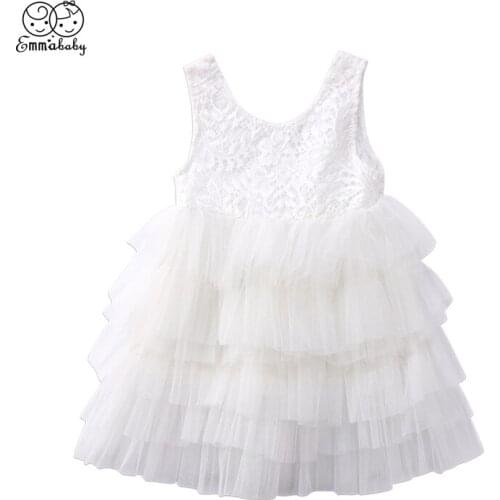 1-5Y Baby Girl Ball Gown Lace Dresses Kids Formal Dress For Girls Baby Girl Lace Party Pageant Dresses 2018 New Years Vestido