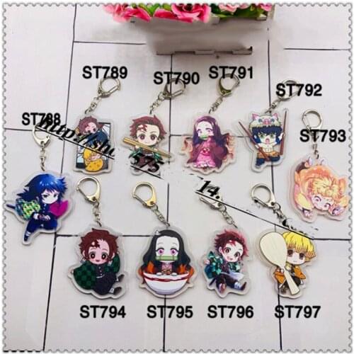 1pcs Anime Keychain Demon Slayer: Kimetsu no Yaiba Keychain Saber Astolfo key ring llaveros para mujer
