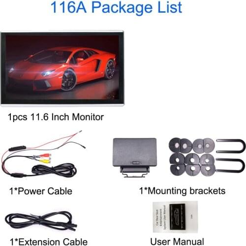 ONKAR Car Headrest with monitor Android 9.0 11.6 Inch RAM 2GB ROM 16GB With HDMI IN/Out 4K 1080P Video Screen Mirroring USB