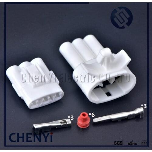 2 Sets 3 Pin auto waterproofing Wire Connectors 6187-3281 6180-3261 For Honda Civic Si SiR Turn Socket Electrical Connector