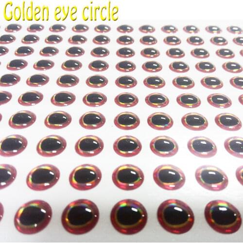 2018NEW fishing 3D eyes the golden eyes circle lure eyes 1000pcs/lot