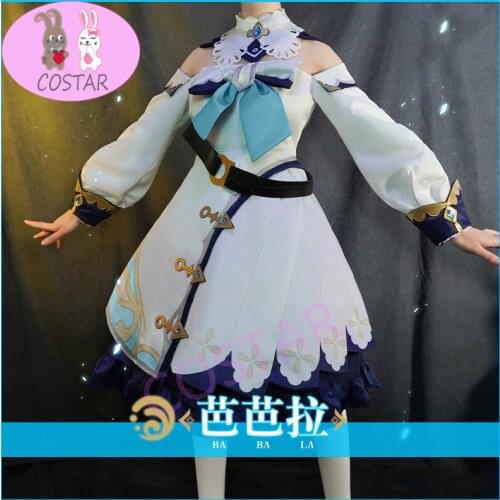 2020 Anime Genshin Impact Barbara Game Suit Lovely Dress Gorgeous Uniform Cosplay Costume Halloween Party Outfit For Girls Women