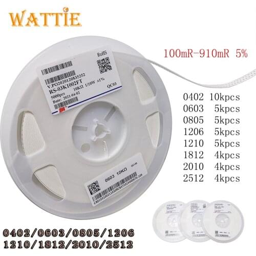 5% 0402 0603 0805 1206 1210 1812 2010 2512 resistor 100mR 120mR 150mR 220mR 300mR 330mR 360mR 430mR 470mR 510mR 620mR 750mR 820m
