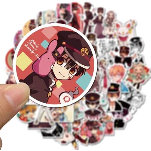 50PCS/Pack Anime Toilet-Bound Hanako-kun Anime Stickers Collectibles Car Snowboard Bicycle Luggage Skateboard GraffitiStickers
