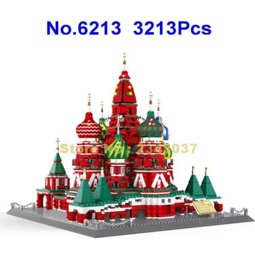 6213 3213pcs World Famous Architecture Russia Moscow Saint Basils Cathedral Building Block Toy
