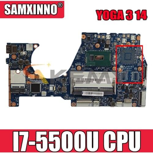 Akemy BTUU1 NM-A381 For Lenovo YOGA 3 14 YOGA3 14 Laptop Motherboard 5B20H35602 5B20H35614 CPU I7 5500U DDR3 100% Test