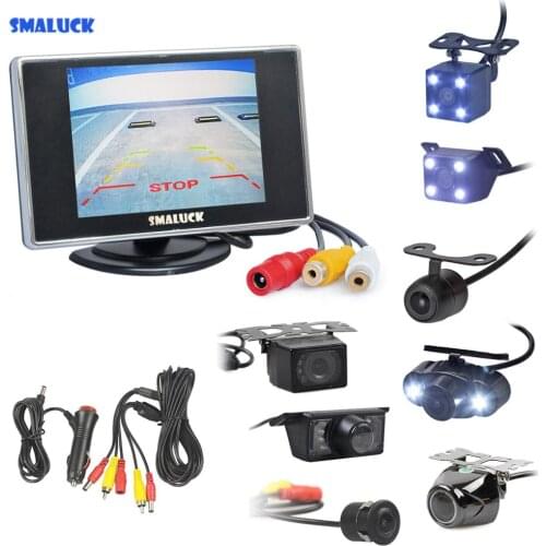 SMALUCK 3.5" Car Rearview Monitor Auto Parking Vedio Night Vision HD Backup Reverse Rear View Car Camera Easy Connect