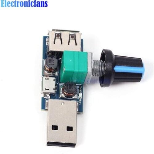 DC 4-12V to 2.5-8V 5W Micro USB Fan Stepless Governor USB Fan Speed Controller Multi-Gear Auxiliary Cooling Tool Noise Reduction