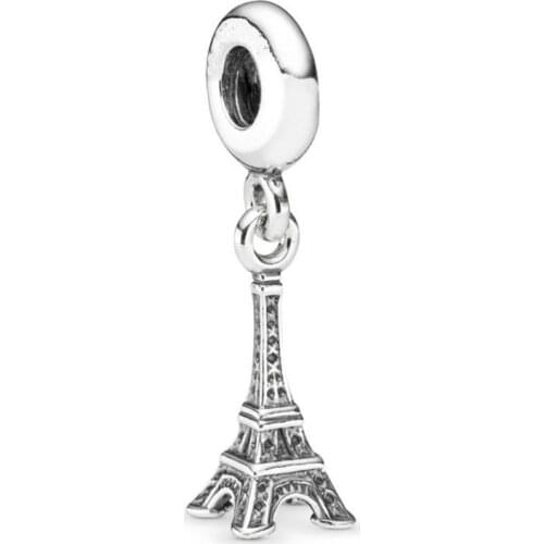 1Pcs New Cute Iron Tower Pendant DIY Beads Suitable for Original Pandora Charm Bracelet Ladies Jewelry Making Gifts