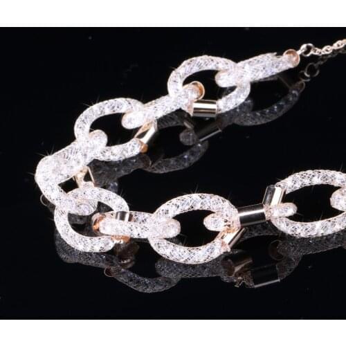 Hgflyxu Crystal chain Necklace for women Accessories Gold color Girlfriend Birthday gift Wedding Jewelry 2019 Hot